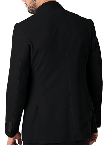 AIFARLD Mens Casual Blazer Stand Collar Tweed Suit Jackets Sport Coats Business Coats Lightweight Fashion3