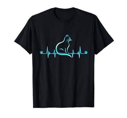 Gato latido del corazón Amante Los Gatos Regalo Para Mujeres Camiseta