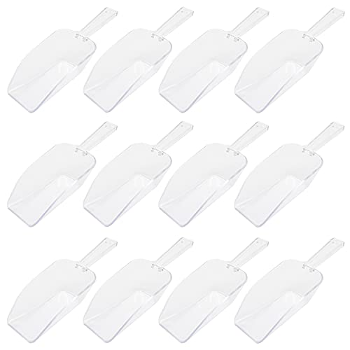 7 Inch Multi Purpose Clear Plastic Scoops For Weddings, Candy Dessert Buffet, Ice Cream, Coffee, Tea, 12 Pcs #TOP14