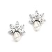 Mariell Dainty Freshwater Pearl and CZ Cluster Bridal Wedding Earrings - Great for Bridesmaid & Prom Too