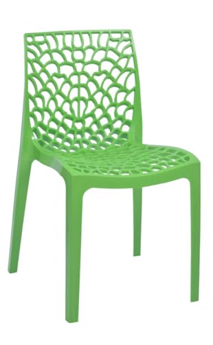 Image of ANMOL Web Dream P.Green Luxury Plastic Arm Chair for Home, Office, Living Room /Matte Finish Plastic Outdoor Chair /Patio Chairs for Balcony | Suitable for Indoor & Outdoor (P.Green, Set of 4 Chair)