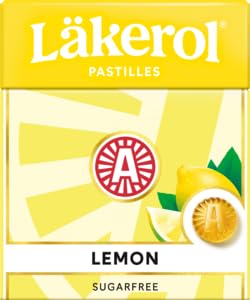 Läkerol Lemon Pastilles – Sugar-Free Swedish Candy – Refreshing Lemon Flavor – 24-Pack (24 x 25g)