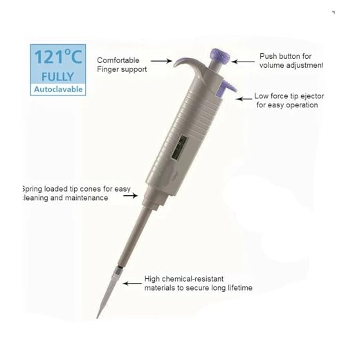 Pipette autoclavable à volume fixe à canal Pipette 121(C) 20ul monocanal