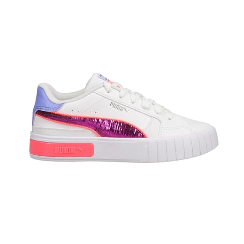 PUMA Kids Girls Cali Star Glitzy Lace Up Sneakers Shoes Casual - Blue, Orange, Purple, White