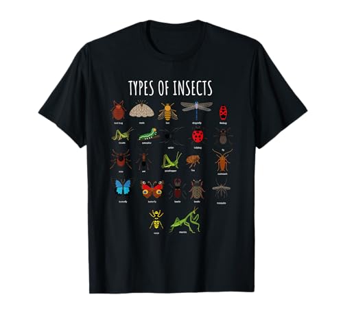 Backyard Bug Brigade - Camiseta de identificación de insectos - Camiseta Educativa - Unisex Adulto - Manga Corta - Negro - Talla S