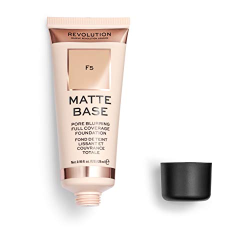 Makeup Revolution Matte Base Foundation F5 Soft Matte Powder Finish Foundation for a Naturally Flawless Look