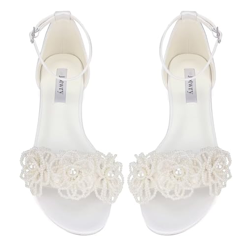 Pearl Sandals Wedding Flats for Bride Open toe Bridal Flats Wedding Shoes for Bride2