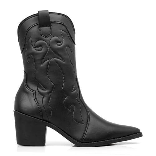 Qual a Melhor Bota Texana Feminina de 2025? Melhores Ranking 3 Bota Texana Feminina Country Bico Fino Cano Médio Salto (Preto, BR, Adulto, Numérico, 36)