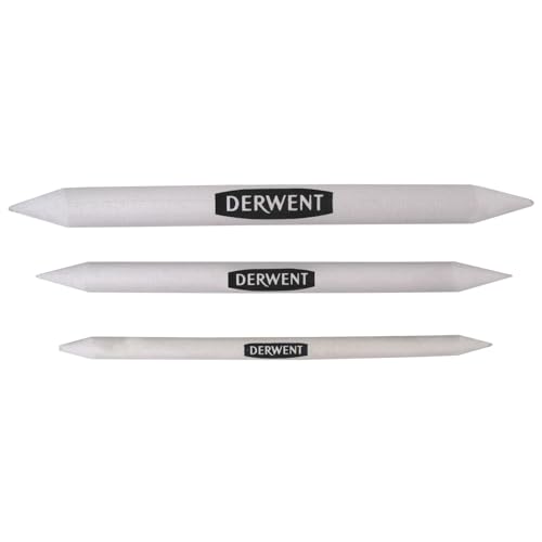 Derwent Difuminador de Papel para Dibujar, Set de 3, Papel de Arroz, Calidad Profesional, 2300561