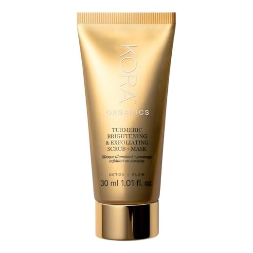 KORA Organics Turmeric Brightening & Exfoliating Mask | Polish & Illuminate | Certified Organic | Cruelty Free | 1.01 fl oz