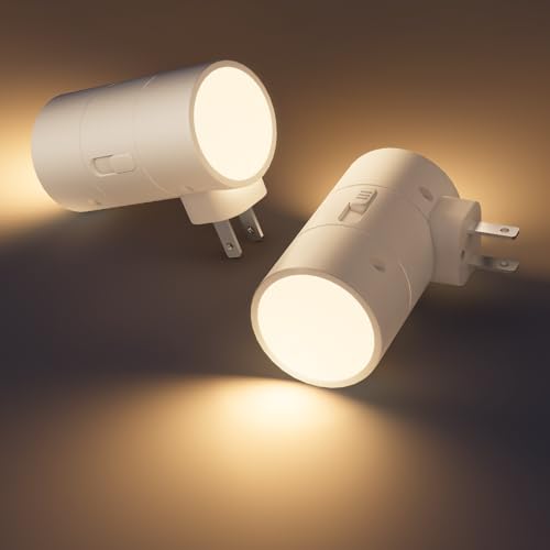Image of VOLISUN Night Lights Plug into Wall, Dimmable LED Nightlight with Dusk to Dawn Light Sensor, 0-100LM Adjustable Brightness, 3 Color Temperatures, Compact Size, 2 Pack for Hallway, Bathroom White