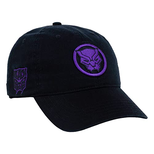 Marvel Black Panther Strapback Adjustable Dad Hat Black/Purple #TOP2