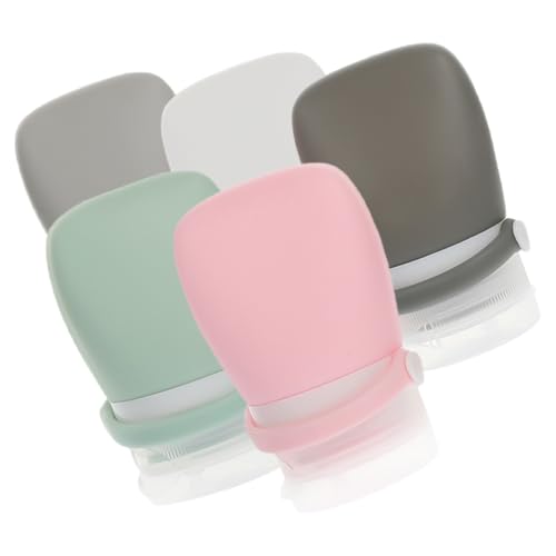 jojofuny Botellas de Viaje de Silicona 30 Ml 5 Piezas Envases Rellenables para Champú y Loción Colores Surtidos Lechoso Ideales para Viajes y Cuidado Personal