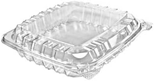125 x Dart Solo 1000cc Clear Re-usable Shallow Salad Container C89PST1 with Clear Seal Hinged Lid