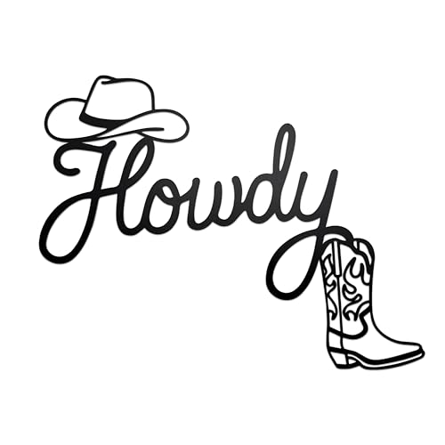 Slagindeco Howdy Metal Sign | Western Wall Art with Cowboy