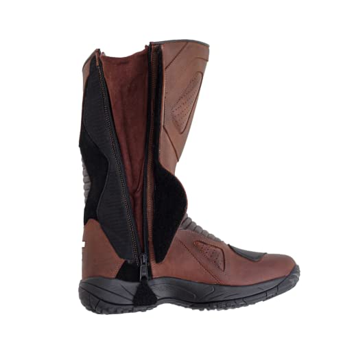 Image of Raida Mens Explorer Motorcycle Riding Boot|Ankle, Shin, & Heel Protection|Memory Foam Insole|Leather (Brown, 9)