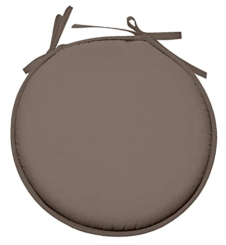 Stof - Galette de Chaise - Taille ø : 40 cm - 100% Polyester - Couleur Taupe - Modèle Nelson - Qualité Exceptionnelle - Confortable et Élégant - Facile...
