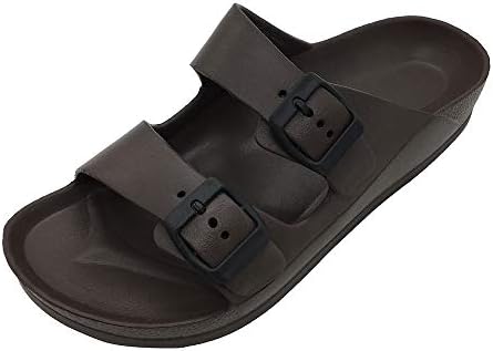 Adjustable Slip on Eva Double Buckle Slides Comfort Footbed Thong Sandals for Womens