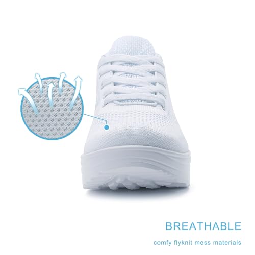 Image of RUIDENG Platform Sneakers for Women Air Cushion | Walking Shoes Women Comfortable All Day | Thick Rocker Bottom