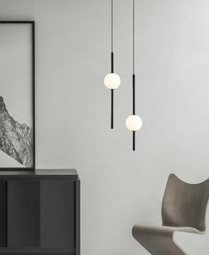 Lámpara colgante de globo LED moderna para techo alto dormitorio y comedor lineal 6