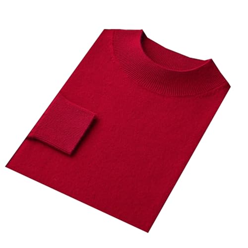 Men Pure Cashmere Half Turtleneck Knit Long Sleeve Pullover Sweater