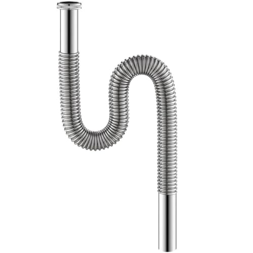 ARMYJY Tubo de desagüe flexible de acero inoxidable para fregadero, 80 cm, para baño, cocina, color plateado