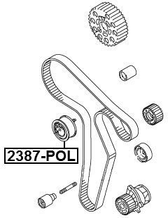 2387-POL FEBEST Rullo tenditore, cinghia dentata | Inserisca subito un ordine
