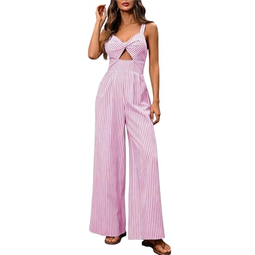 Combinaison d'été fluide Ybing pour femme avec pantalon de trekking et taille élastique vintage