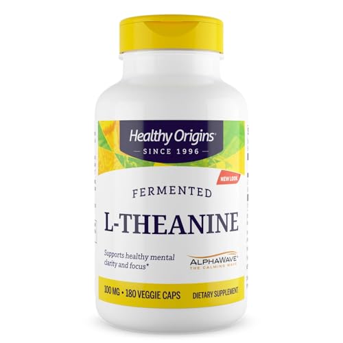 Healthy Origins L-Theanine AlphaWave 100 mg 180 Veggie Caps