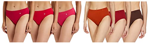 Image of Van Heusen Women's Anti-Bacterial Bikini, Pack of 3, Colors and Prints May Vary, (11103 Dark Assorted 2XL) + (11101 2XL)
