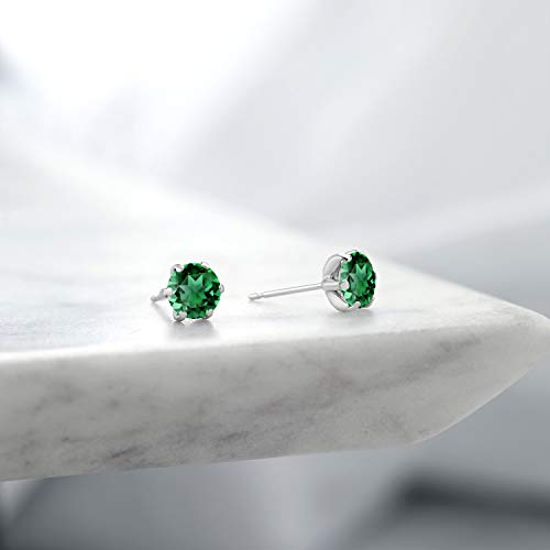 Gem Stone King 6MM Round Gemstone Birthstone Stud Earrings For Women | Pure PT900 Platinum 900 Six Prong | Platinum Earrings For Women Men4