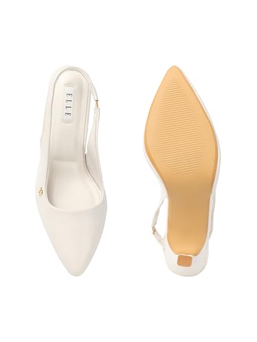 Image of ELLE Women Stylish and elegant Slingback Kitten Heel Mule Sandal