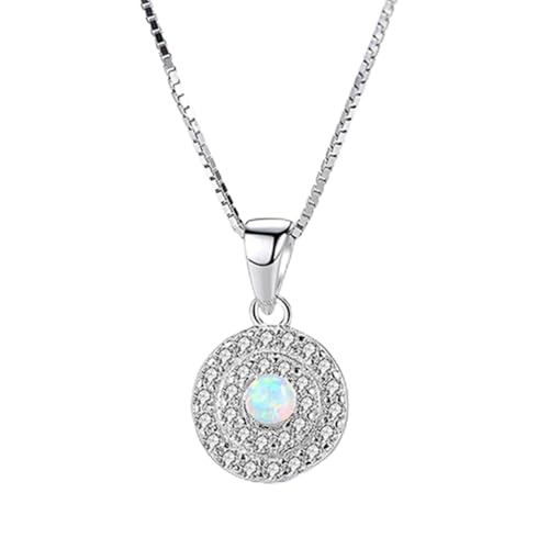 Bijoux fins en argent sterling 925 avec pendentif opale rond