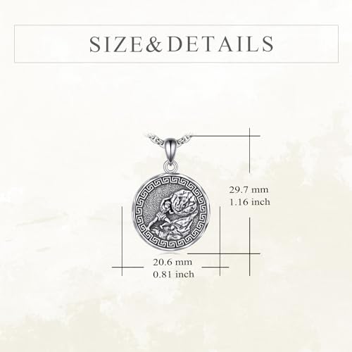 YFN Greek God Necklace Sterling Silver Greek Protector Pendant Religious Jewelry Gifts for Women Men4