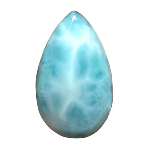 Larimar cabochon haut de gamme 25x14x6mm, pierre fine naturelle de forme poire
