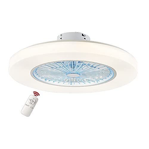 Luz del ventilador de techo, moderna LED Ventilador de techo, LED ventilador Lámpara de Techo con luz Y mando a distancia ventilador Luz de Techo Restaurante Plafones dormitorio Iluminación de techo Cover
