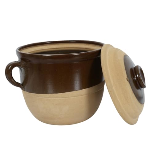 TOPBATHY Olla Eléctrica de Loza Khaki