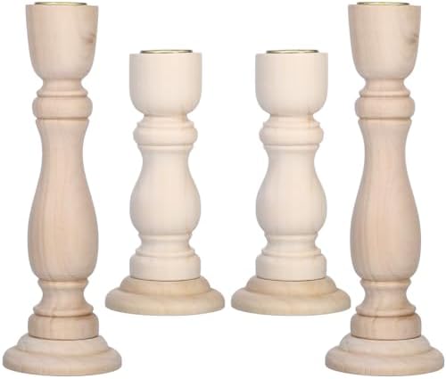 Unfinished Wood Candle Holders