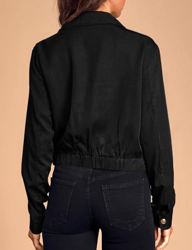 Women's Casual Loose Jacket Military Hunting Style Waisted Jacket Oversized Utility Anorak Coat with Pockets4