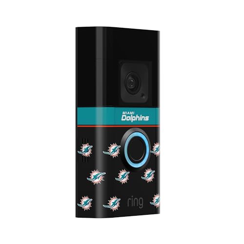 Image of All-New Limited Edition, Official NFL Faceplate for Ring Doorbells - Video Doorbell 3, Video Doorbell 3 Plus, Video Doorbell 4, Battery Doorbell Plus, and Battery Doorbell Pro | Miami Dolphins