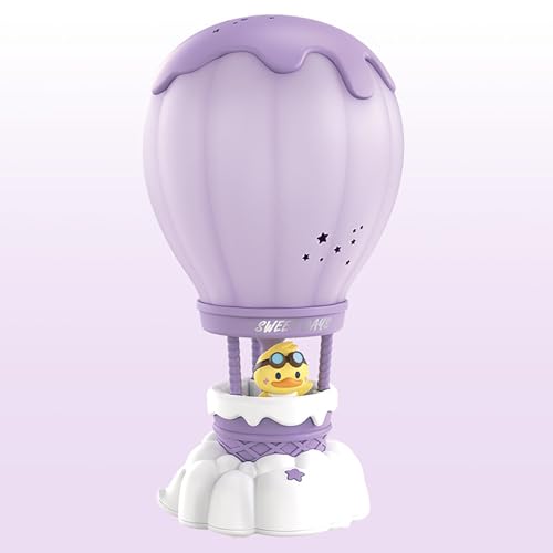 Lámpara de noche globo aerostático LED recargable morada miniatura 1