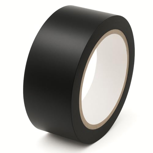 GTSE 50mm x 33m, Black, PVC Vinyl Floor Tape, 1 Roll, Safety Marking Tape, 0.15mm Thick, Suitable for Dance Floors, Gyms, Warehouse, Sports Industry