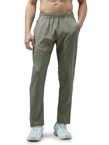 Image of TECHNOSPORT Men's Regular Fit Track Pants with Zip Pockets, TS Flexi Quick Dry Stretchable Lightweight Lower for Gym Running Yoga and Sports