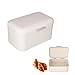 Bread Box, White Metal Bread Box Large Farmhouse Bread Box with Hinged Lid for Kitchen Countertop Bread Storage Container Retro Bread Bin