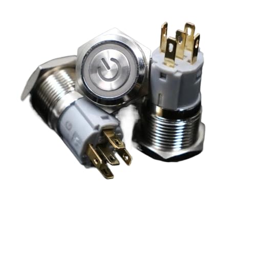 Interrupteur bouton-poussoir 16mm autobloquant étanche 24V avec socket de câblage inclus - 6