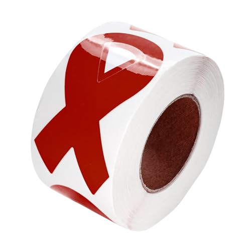 250 Burgundy Ribbon Die-Cut Shaped Stickers for Sickle Cell Anemia, Multiple Myleoma Awareness, Meningitis, Hospice Awareness & Envelope Labels