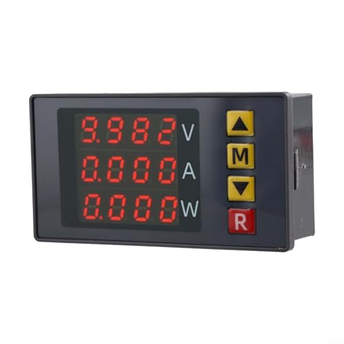 Medidor digital de voltaje y corriente LED de 4 dígitos 0 000 ~ 1000 W con ajustes de alarma personalizados y monitoreo eléctrico preciso para uso profesional (A)