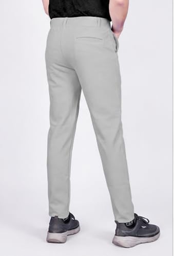 Image of HARSHAD KUMAR & CO. Men's Solid Slim Fit Stretchable Casual Wear Comfortable Formal Trousers Pants