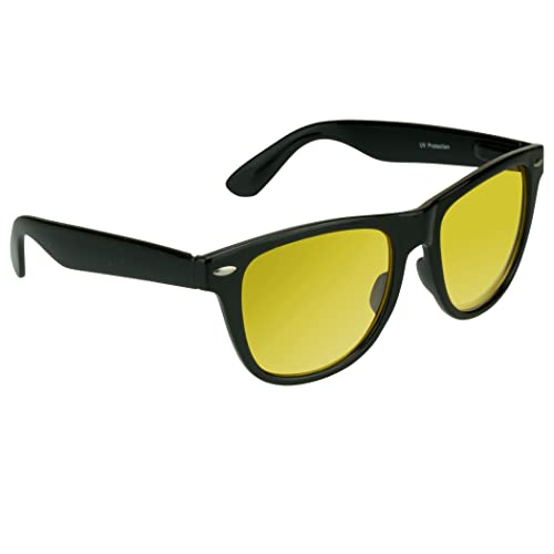 proSPORT Yellow Lens Sun Glasses Men Women Night Vision Anti Glare Driving Riding