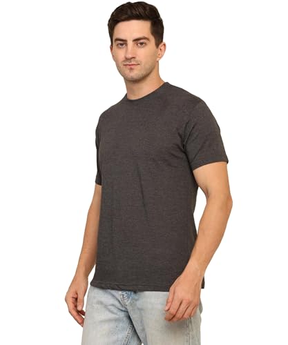 Image of Unisex Round Neck Plain T-Shirt | Combed Bio-Washed Ring Spun Cotton for Men & Women, Short Sleeves